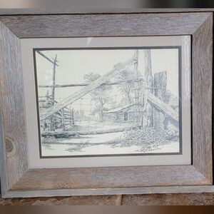 EARLY 19TH Century lithograph paint of LA Cabins